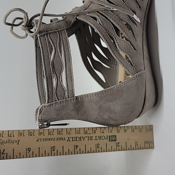 Sam Edelman Gladiator Style Tan Taupe Suede Leather Ankle Sandals 9.5 - Picture 13 of 15